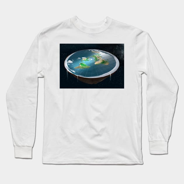 Flat Earth, illustration (C040/3991) Long Sleeve T-Shirt by SciencePhoto